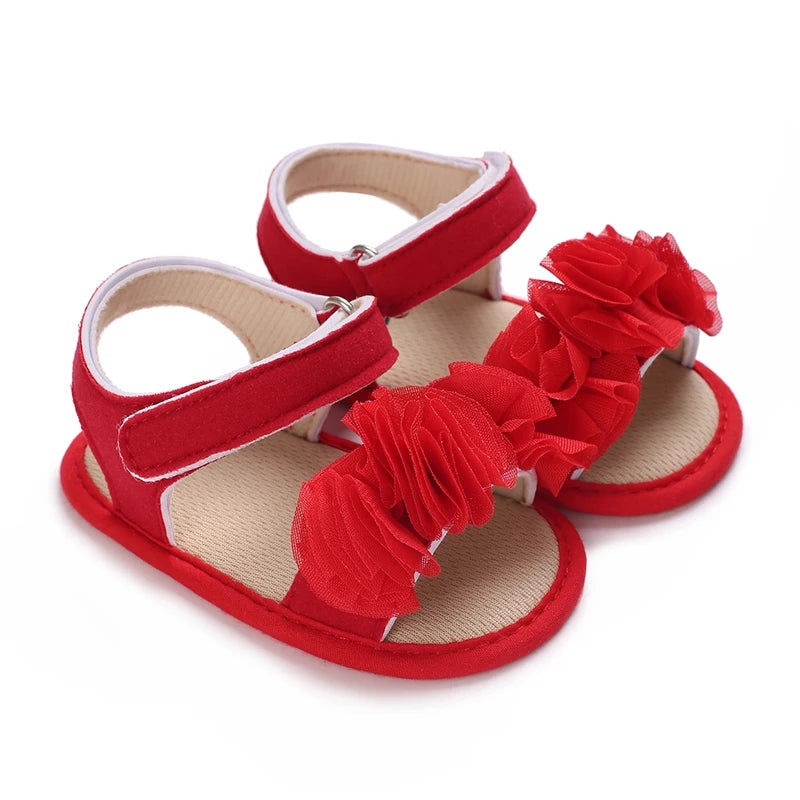 Baby Girls Sandals Soft Sole Summer Infant Wedding Dress Flat Shoes Beach Sandal Newborn Crib Shoes First Walkers