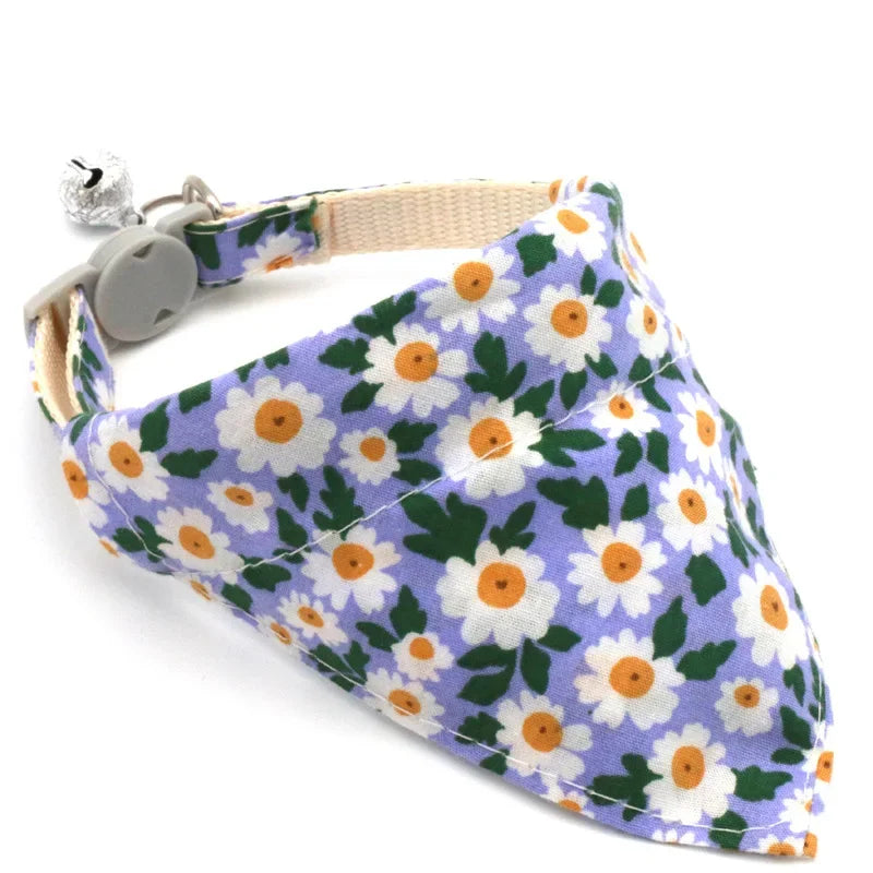 Little Daisy Breakaway Pet Collar & Bandana – Adjustable Kitten & Small Dog Scarf