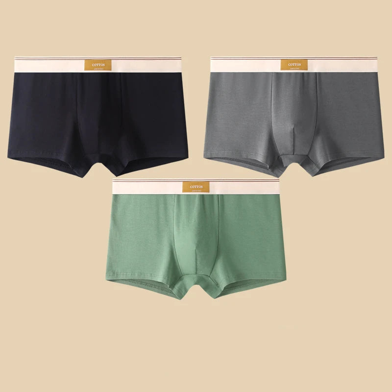 3-Pack Men's Breathable Cotton Boxer Shorts – Comfortable Everyday Underwear