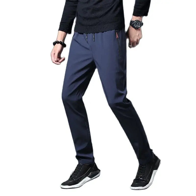 Summer hot selling men's ice silk quick drying casual pants slim fit ice silk sports pants straight tube quick drying