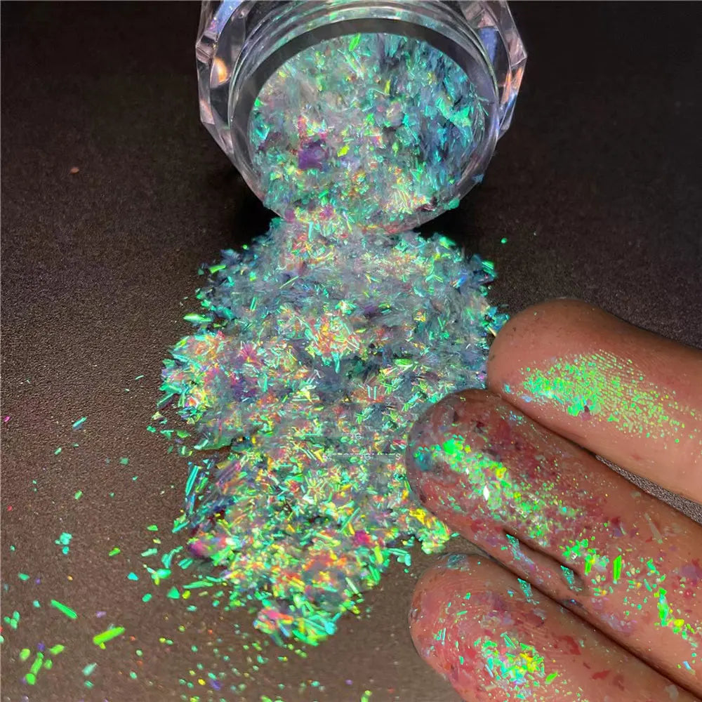 Aurora Chrome Nail Powder – High-Gloss Moonlight Mirror Pearl Glitter Pigment