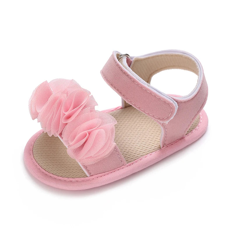 Baby Girls Sandals Soft Sole Summer Infant Wedding Dress Flat Shoes Beach Sandal Newborn Crib Shoes First Walkers