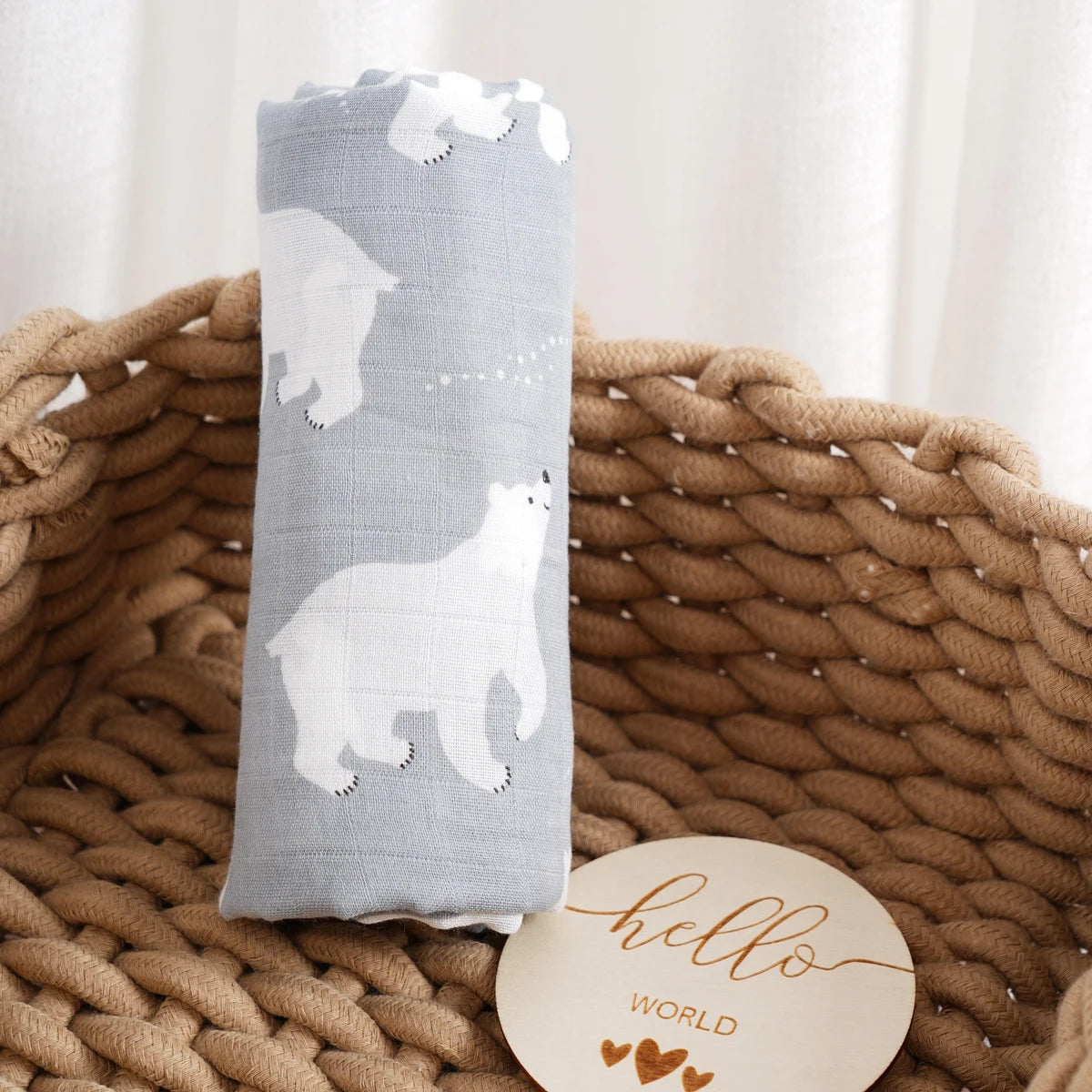 120x110cm Bamboo Cotton Baby Muslin Swaddle Blanket Cute Soft Print Baby Towel Wrap