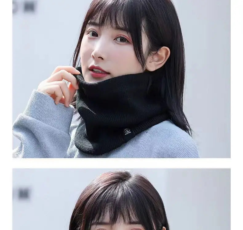 Fashion Women Knitted Scarf Solid Cashmer Like Winter RIDE Scarves Lady Warm Thick Unisex Men Neck Scarfs Ring