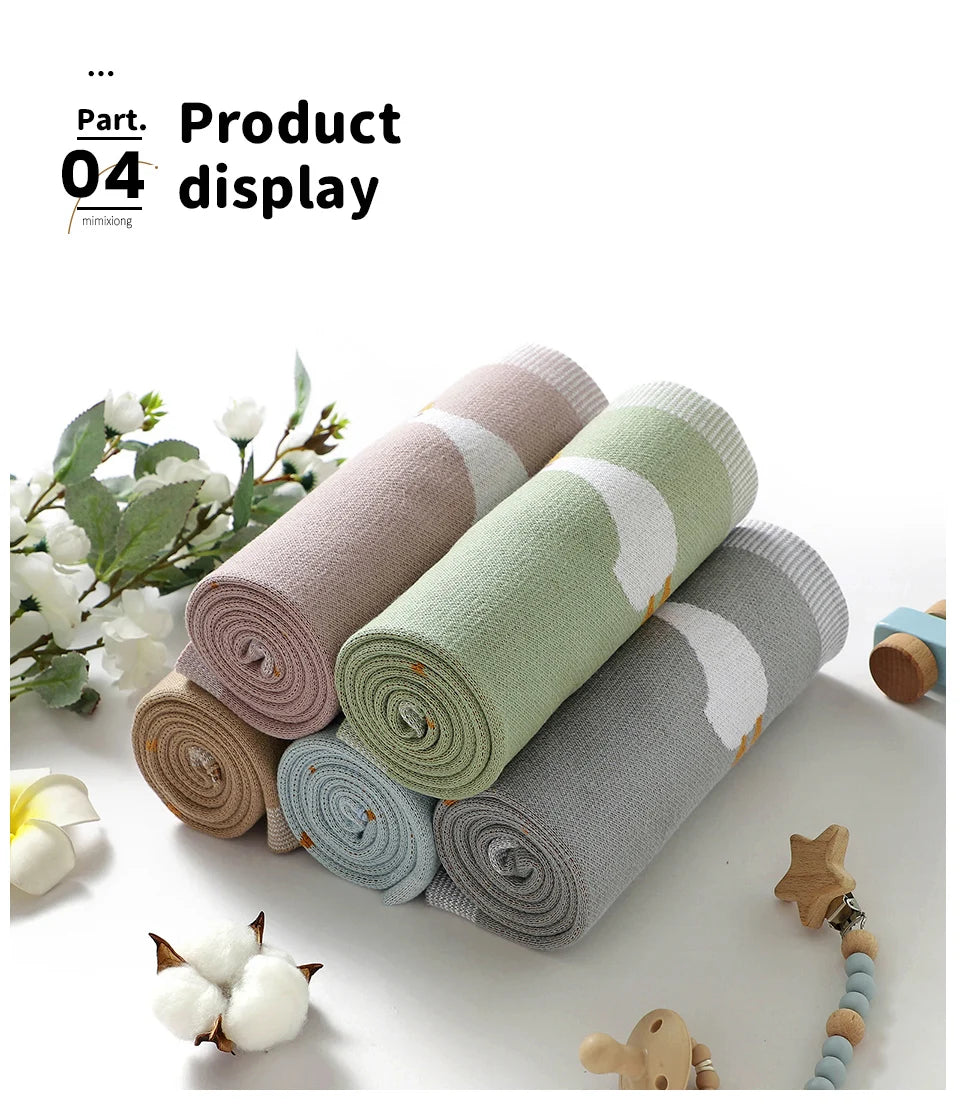 Baby Cotton Blanket Cartoon Goose Knitted Newborn Boys Girls Swaddle Wrap Plaid for Stroller Bedding 90*70cm Infant Sleeping Mat