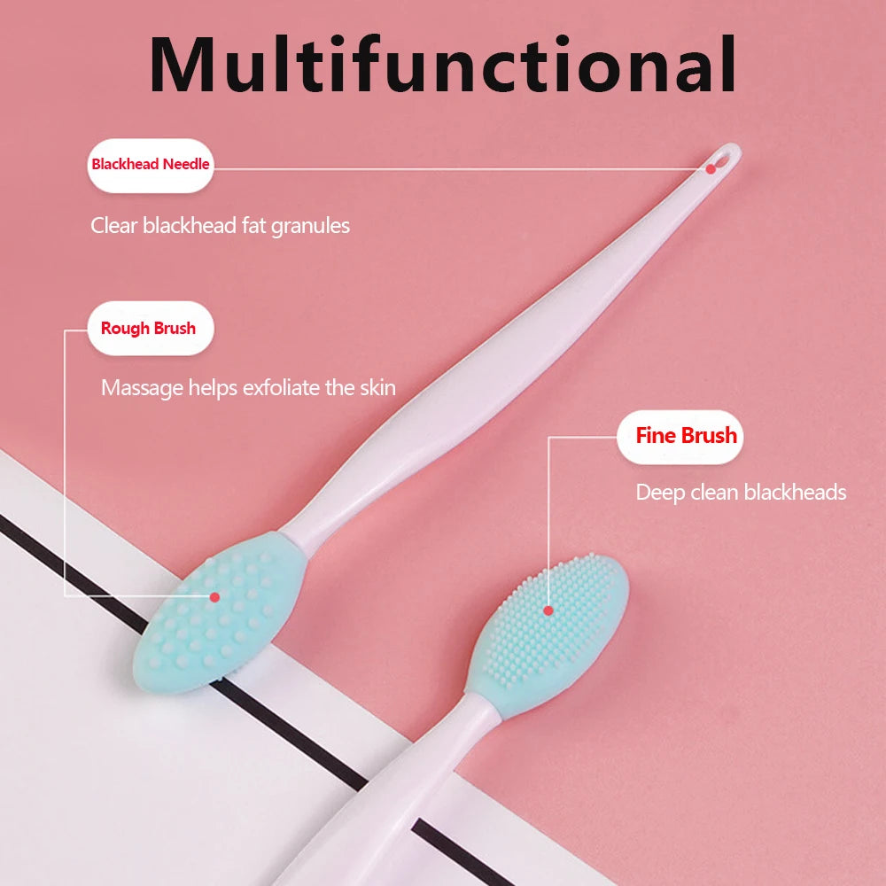 Silicone Facial Cleansing Brush – Exfoliating Blackhead & Pore Cleaner Set