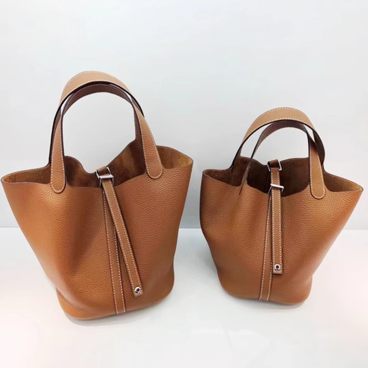 MENDY Genuine Leather Bucket Bag – Premium Large Tote Handbag for Women