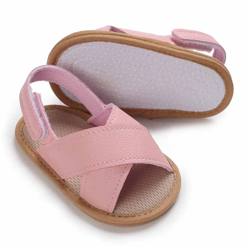 Casual Cute Solid Color Open Toe Sandals For Baby Boy Girls Breathable Lightweight Walking Shoes For Spring And Summer