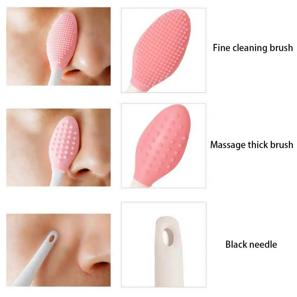 Silicone Facial Cleansing Brush – Exfoliating Blackhead & Pore Cleaner Set