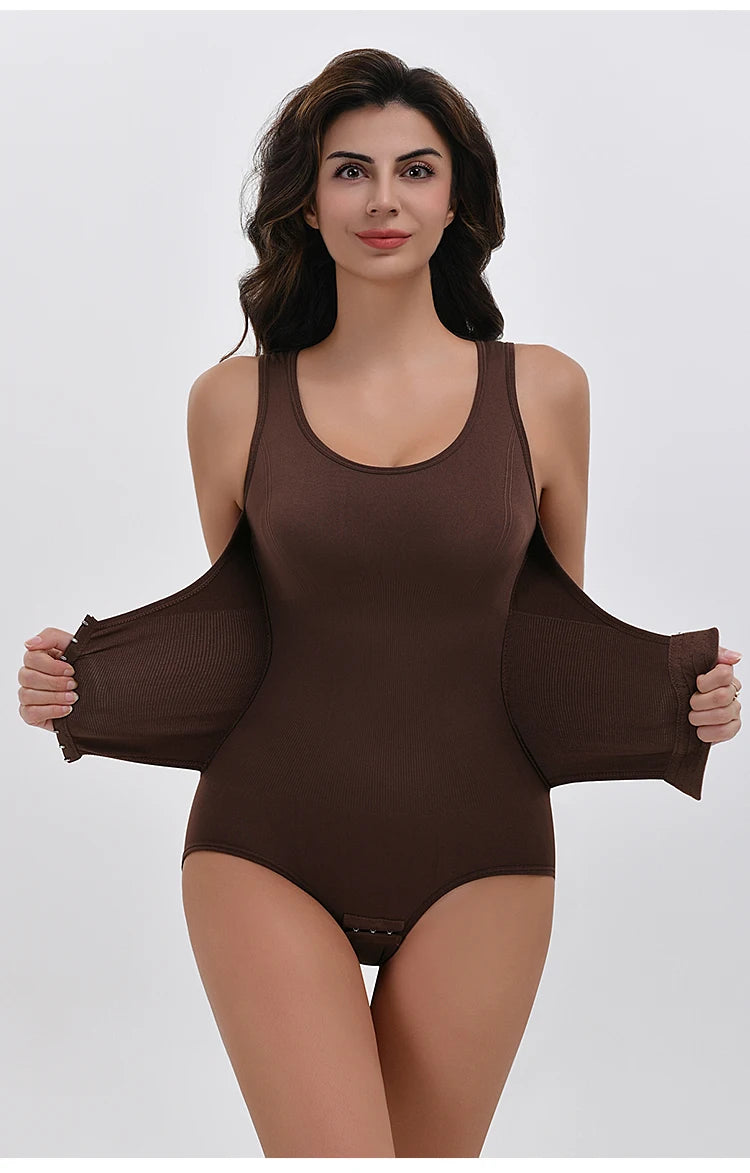 Double-Breasted Tummy Control Bodysuit – Postpartum Slimming Waist Trainer Corset