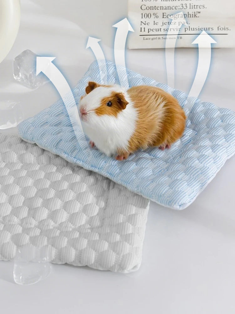 Small Pet Summer Cooling Mat – Breathable Self-Cooling Blanket for Hamsters & Small Animals