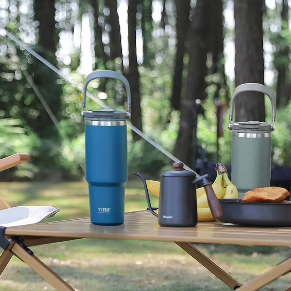 Tyeso 900ML Travel Mug Vacuum Cup Stainless Steel Coffee Cup Cold Hot Double-layer Insulated Cup Tumbler Thermo Water Bottle Car