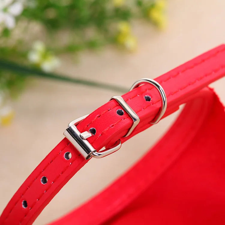 Adjustable Pet Bandana Collar – Knit Fabric Triangle Neckerchief for Dogs & Cats