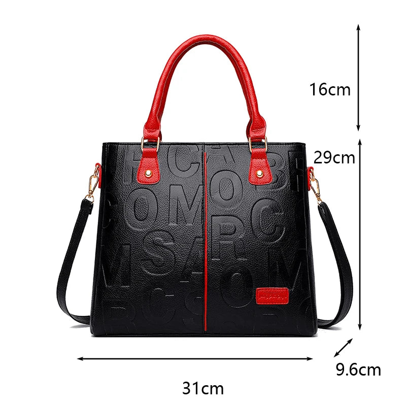 PU Leather Large Capacity Luxury Tote Shoulder Bag – Women's Travel Handbag