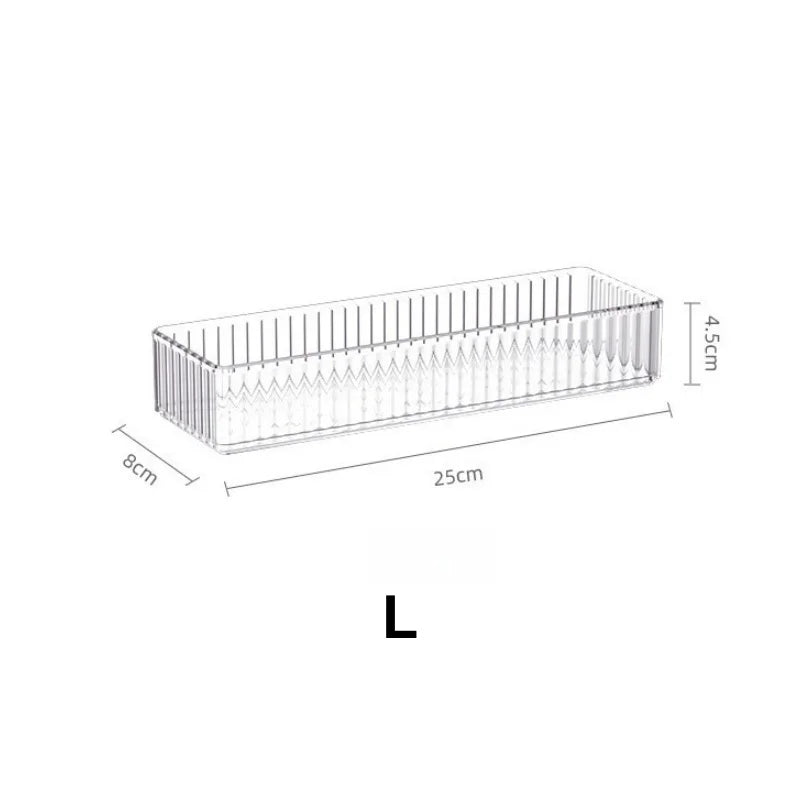 Stackable Acrylic Drawer Organiser Trays – Clear Makeup & Bathroom Vanity Storage Bins