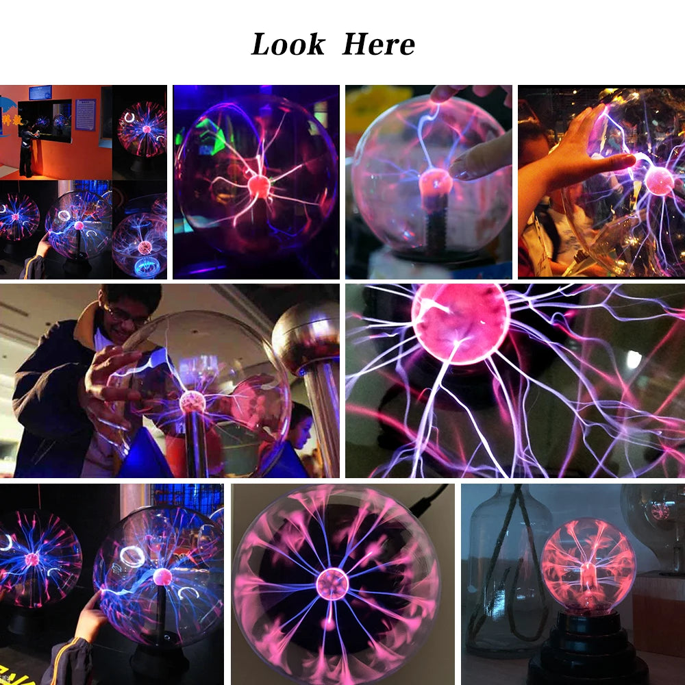 Magic Crystal Plasma Ball Lamp – 3–8 Inch LED Night Light Novelty Gift
