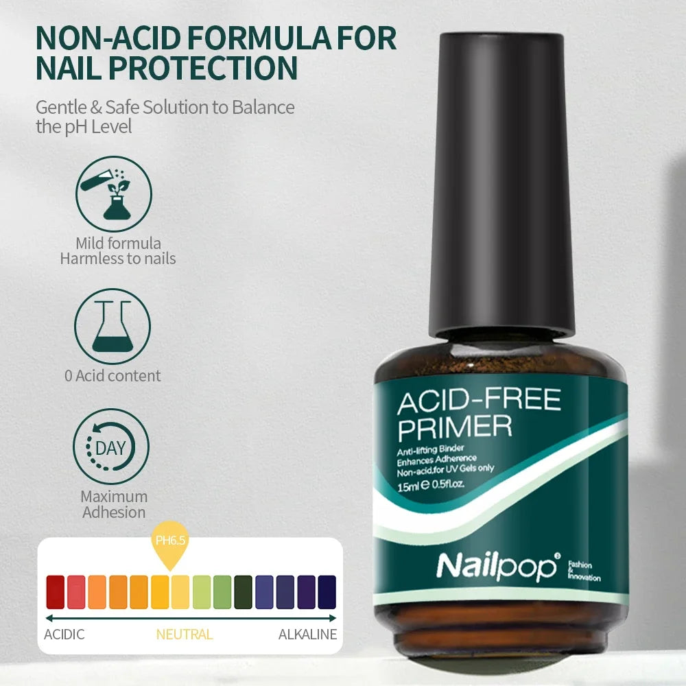 Nail Dehydrator and Primer Acid Free Natural Nail Prep Dehydrate Bond Primer Bonding Polish Soft Nails Tips Gel Nail Supplies