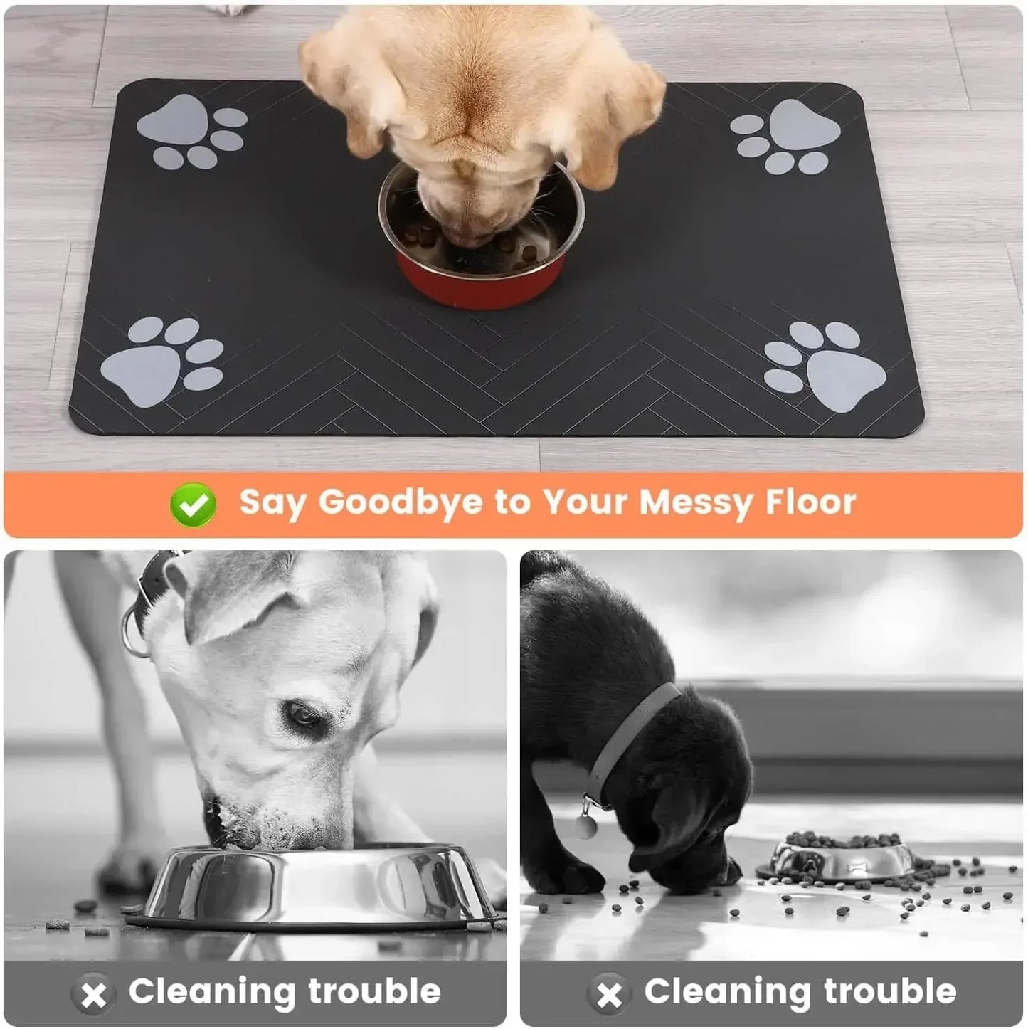 Absorbent Pet Feeding Mat – Waterproof Non-Slip Placemat for Dog & Cat Bowls