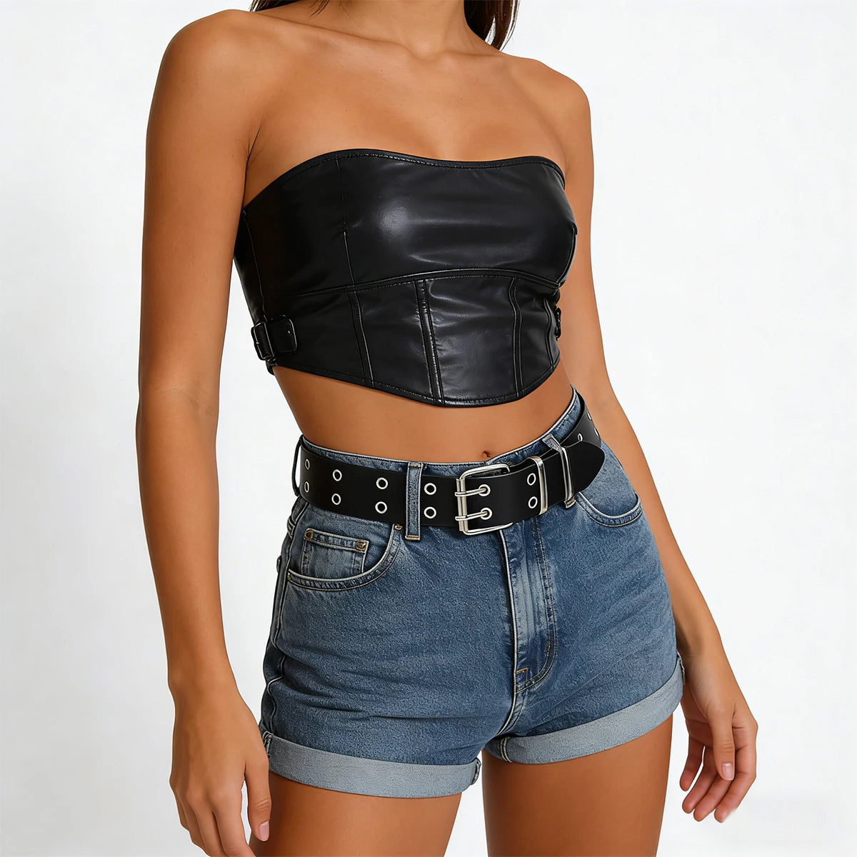 Retro Square Rivet Men's Belt With Three Row Needle Buckle Hip-Hop Rock Punk Y2k Style Jeans Belts For Women Goth Waistband