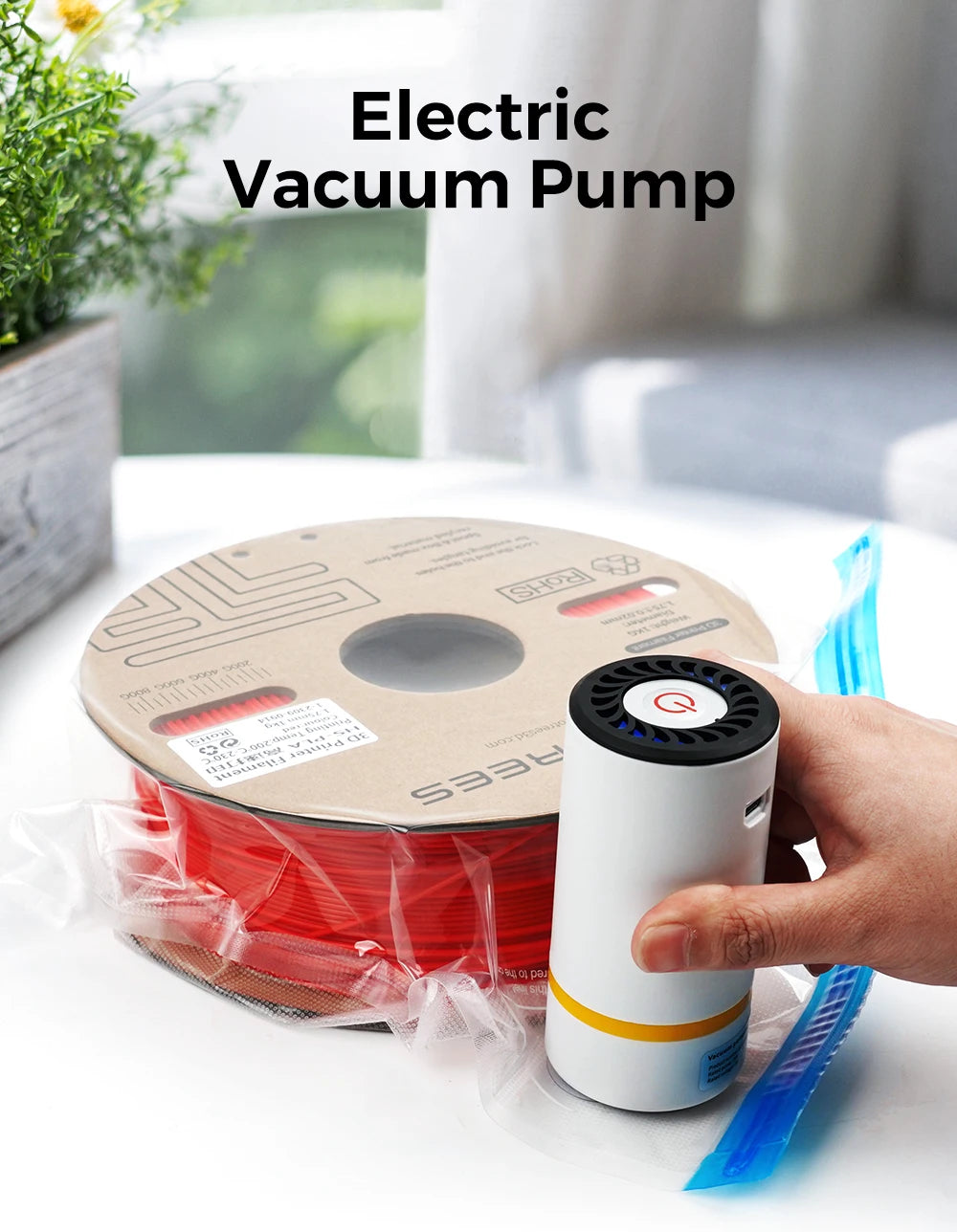 USB Rechargeable Electric Air Pump Vacuum Automatic Compressed Bag Electric Pump For 3D Printer Filament Vacuum Bag Keep Dry