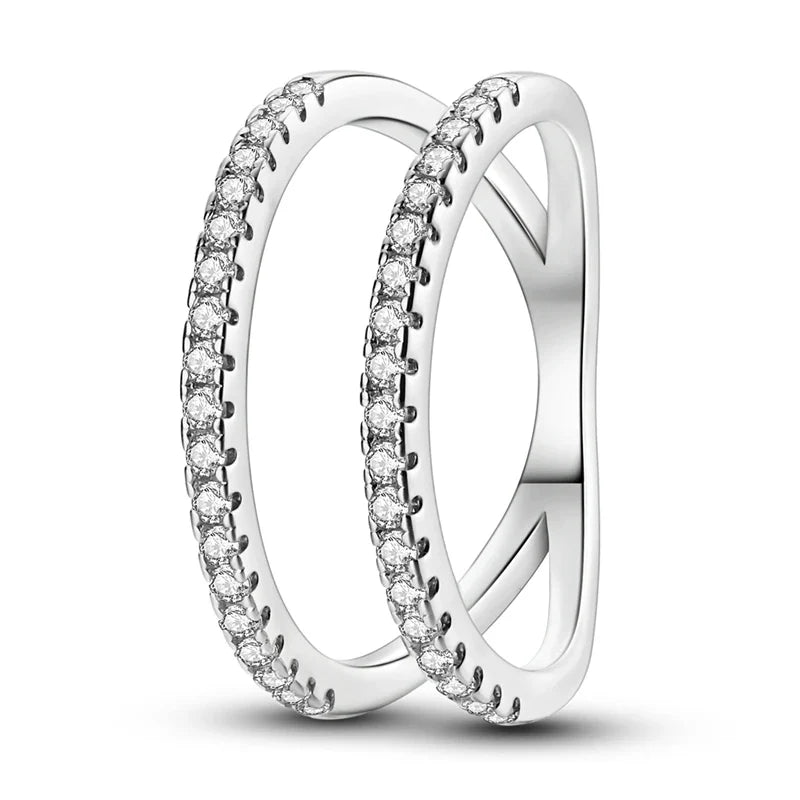 925 Silver Zircon Star Geometric Ring – Romantic Engagement Jewelry
