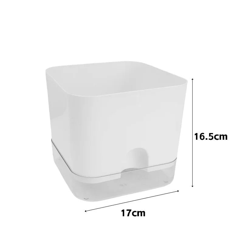 Square Self-Watering Plant Pot – Double Layer Indoor Balcony Flower Pot