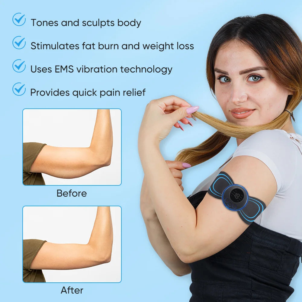 EMS Electric Neck & Back Massager Pad – Low Frequency Muscle Stimulator Patches