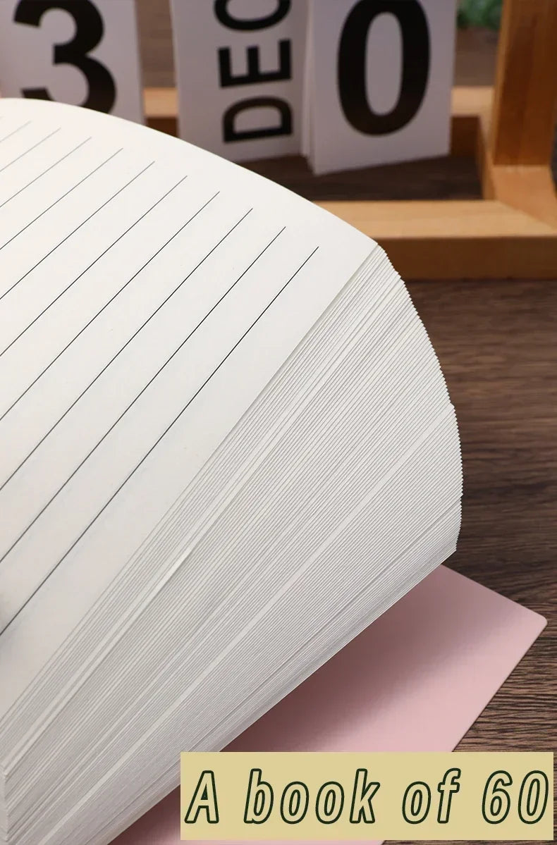 A5 60 Sheets Planner Thick Notebook Spiral Binding Loose-leaf Notebooks with Lines Pages for School Office Stationery Supplies