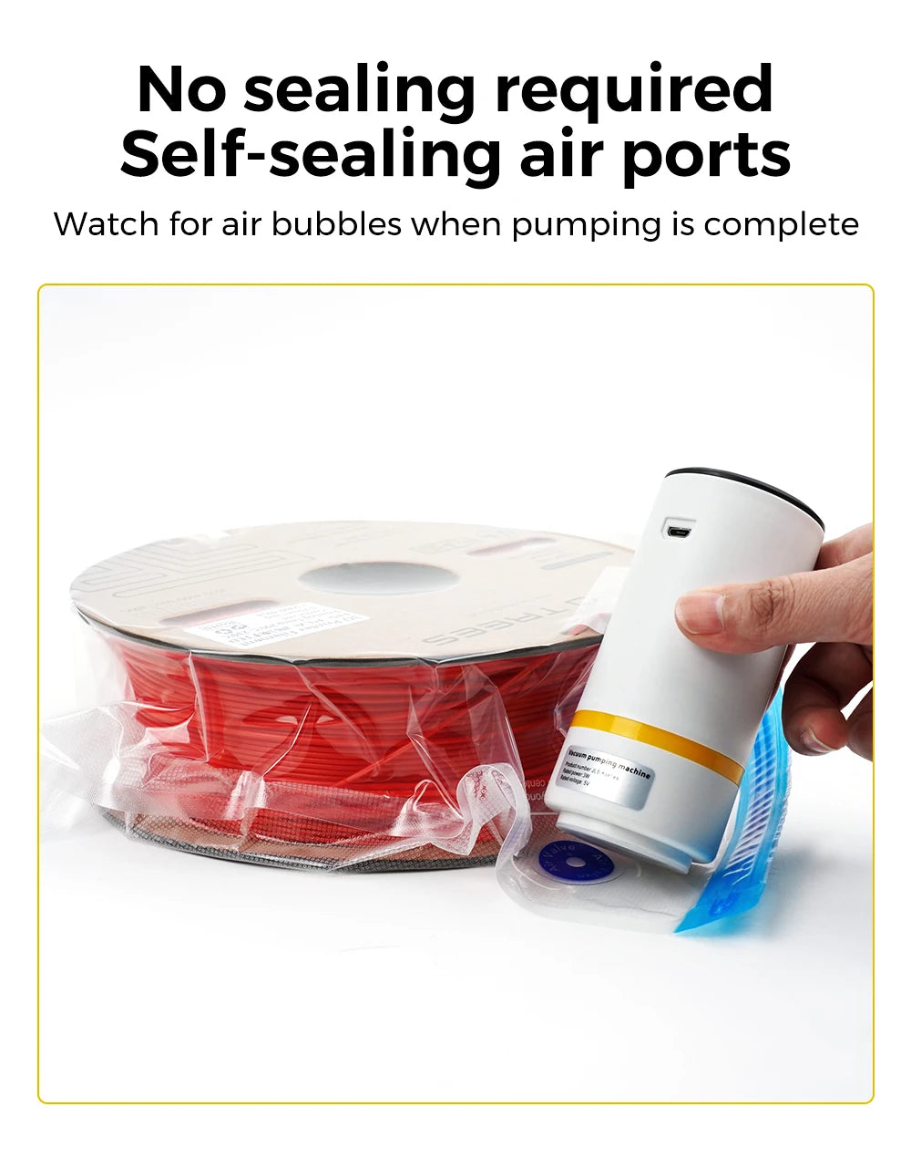 USB Rechargeable Electric Air Pump Vacuum Automatic Compressed Bag Electric Pump For 3D Printer Filament Vacuum Bag Keep Dry