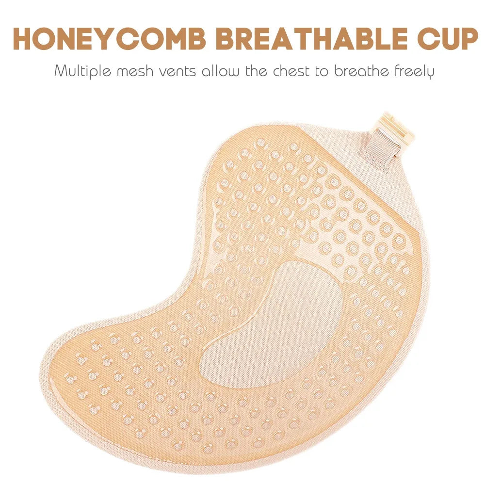 Sexy Women Invisible Push Up Bra Self-Adhesive Silicone Bust Front Closure Sticky Bra Skin Backless Strapless Bra