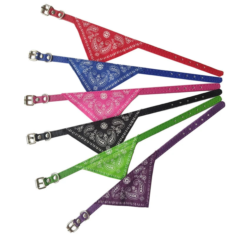 Adjustable Pet Bandana Collar – Knit Fabric Triangle Neckerchief for Dogs & Cats