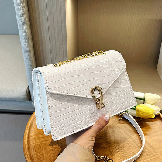 Crocodile Pattern Leather Crossbody Bag – Women's Chic City Shoulder Bag