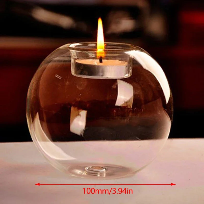 Elegant Round Glass Candle Holders – European Style Centrepiece for Weddings & Events
