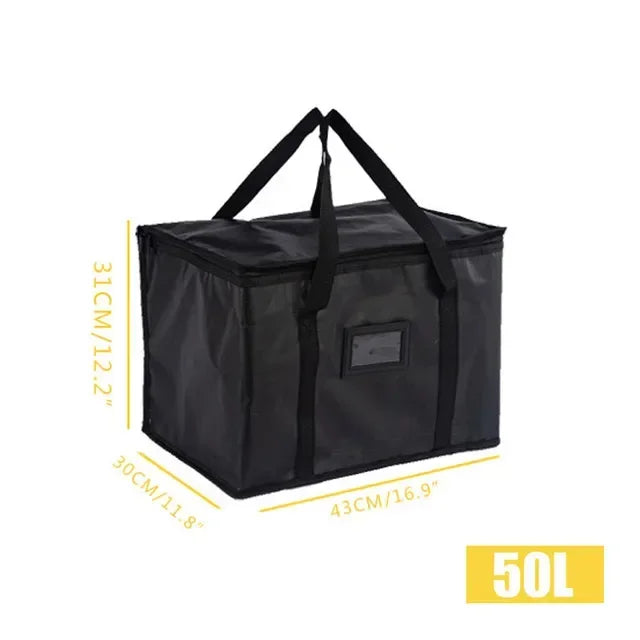 16L-70L Insulated Thermal Tote Bag Big Storage Cooler Delivery Zipper Thermal Case Picnic Camping Tin Foil Food Bags