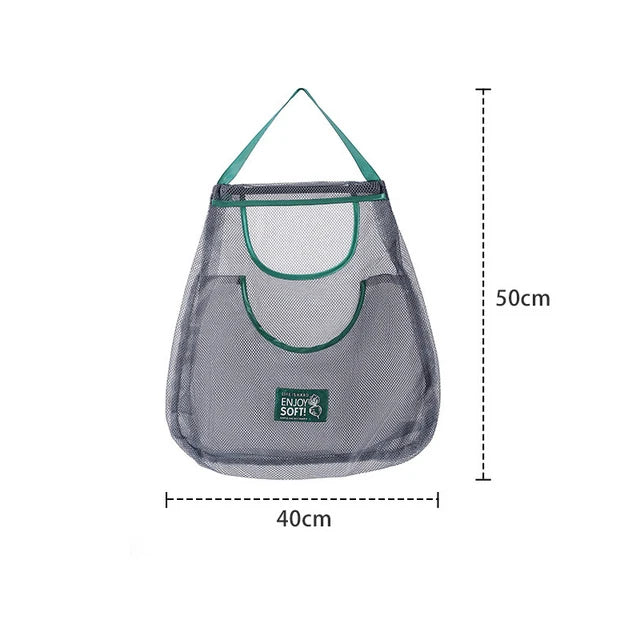 Reusable Kitchen Hanging Mesh Storage Bag – Fruit, Vegetable & Garlic Net Bag