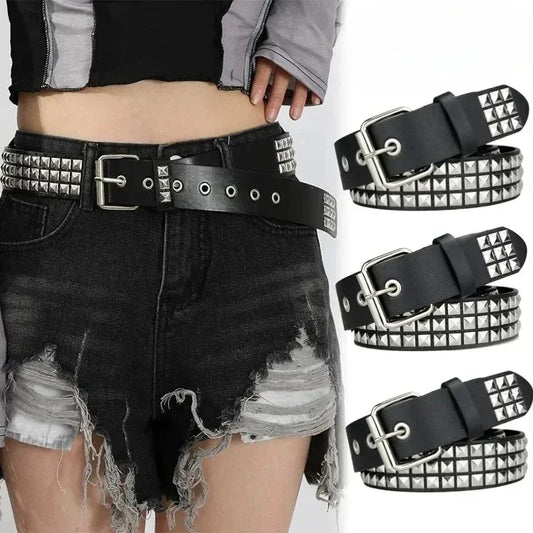 Heavy Metal Riem met Klinknagels – Y2K Punk Rock Stijl Jeansriem voor Heren & Dames