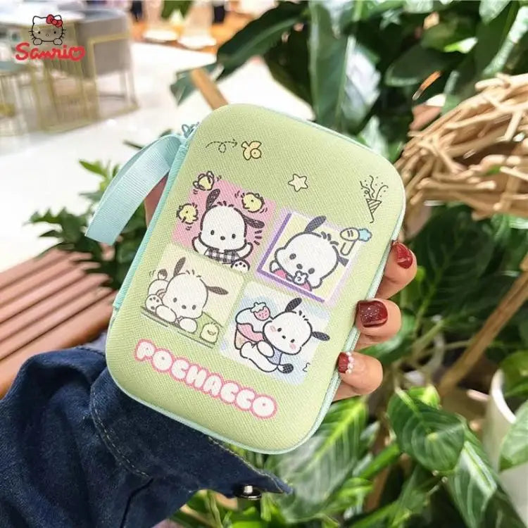 Hello Kitty Data Cable Charger Storage Box Earphone Cable Storage Bag Cartoon Cute Portable Mini Bag Camera Organizer Box