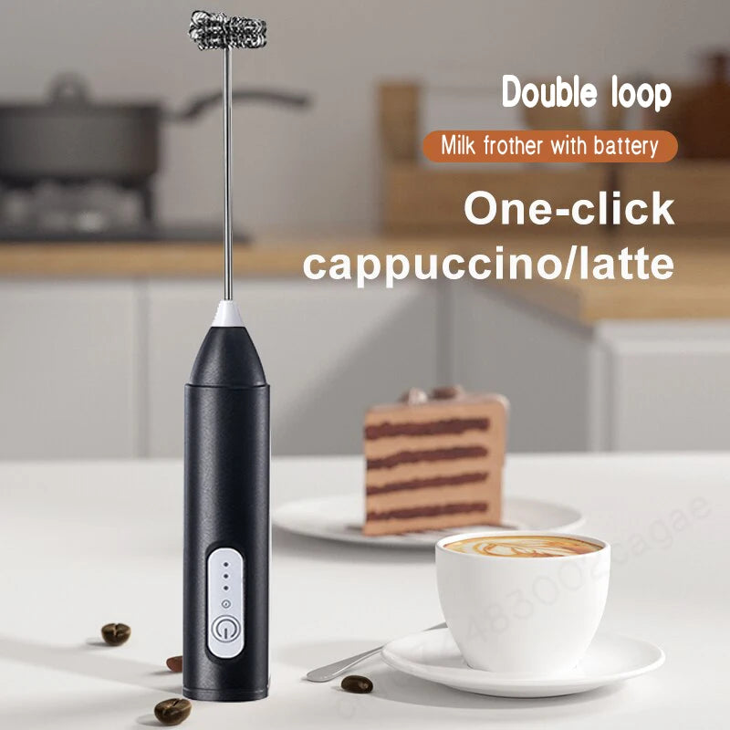 Wireless USB-C Electric Milk Frother – Handheld Stainless Steel Coffee Whisk