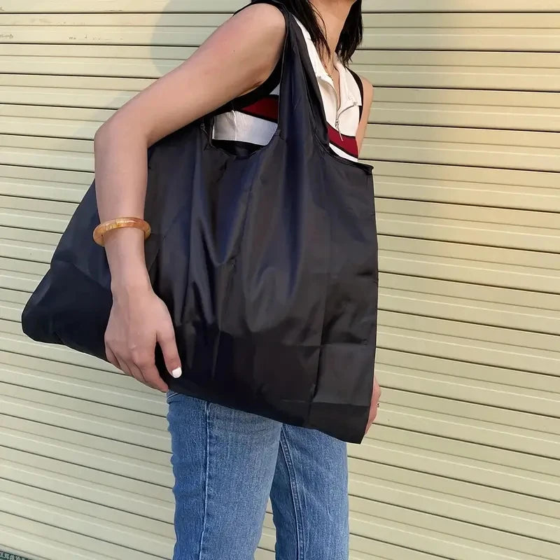 Foldable Waterproof Reusable Shopping Bag – Portable Grocery Shoulder Tote