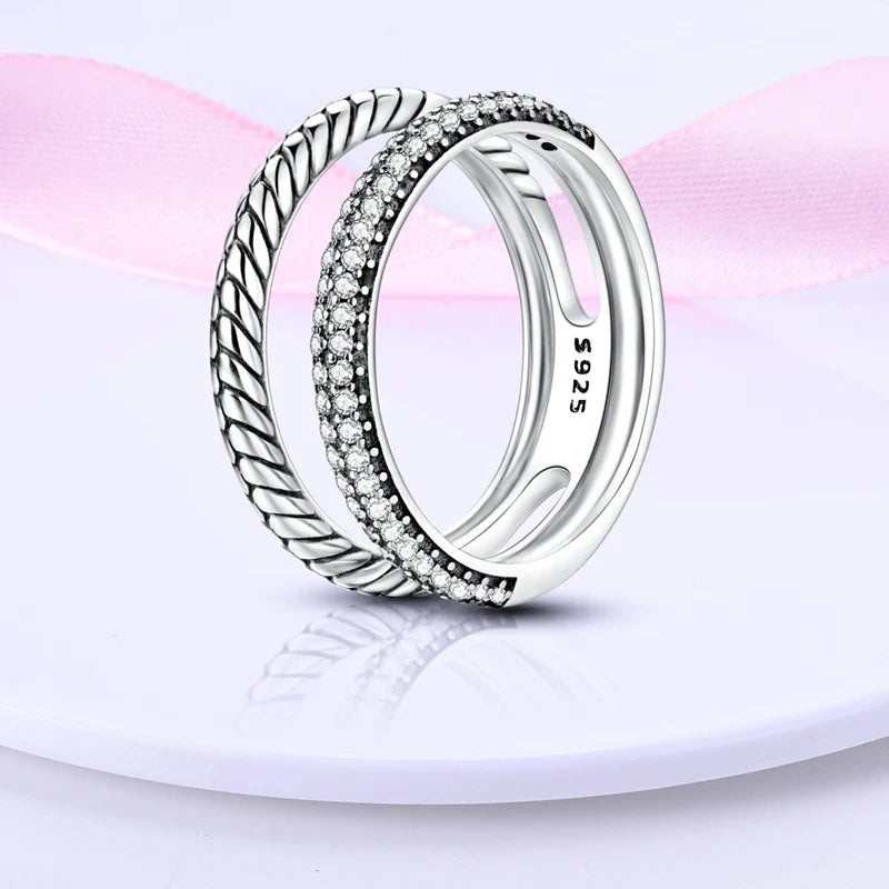 925 Silver Zircon Star Geometric Ring – Romantic Engagement Jewelry