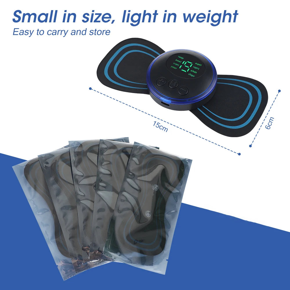 EMS Electric Neck & Back Massager Pad – Low Frequency Muscle Stimulator Patches