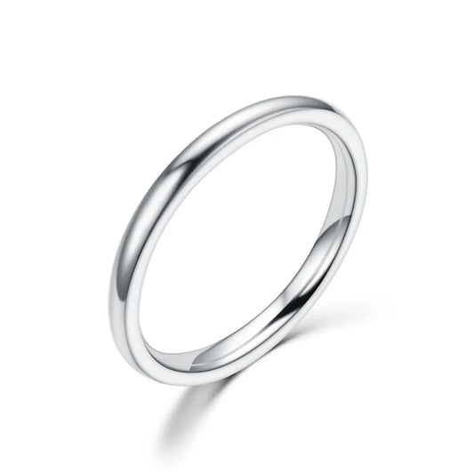 2mm Thin Rose Gold Minimalist Stainless Steel Ring for Women