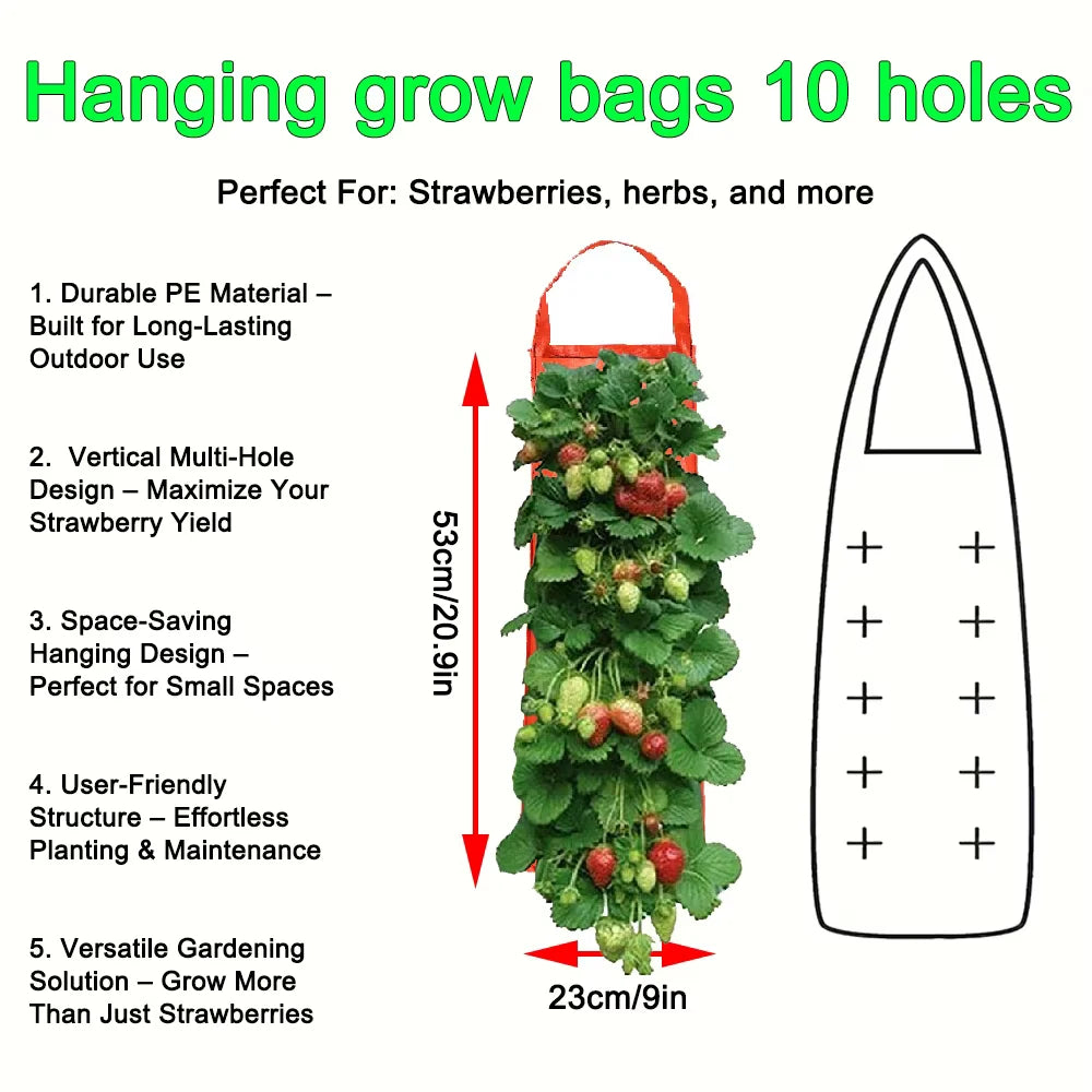 Hanging Grow Bags for Strawberries Tomatoes Hanging Planting Grow Bag Vertical Garden  Strawberry Planter Pot Aeroponic Tower