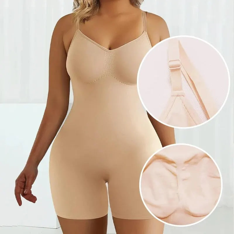 Seamless High-Waist Bodysuit Shapewear – Tummy Control Flat Belly Body Shaper