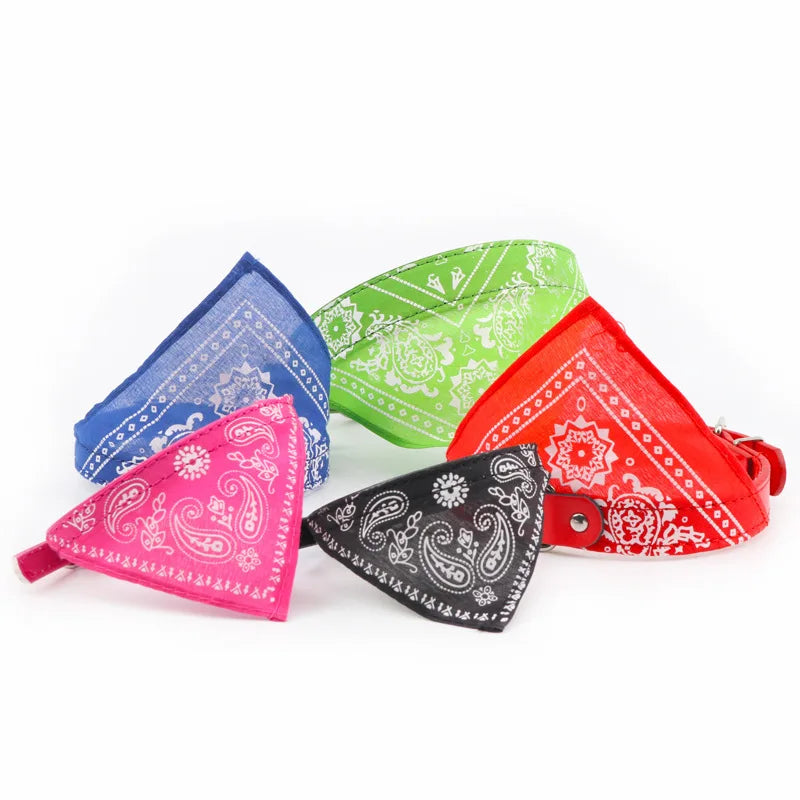 Adjustable Pet Bandana Collar – Knit Fabric Triangle Neckerchief for Dogs & Cats