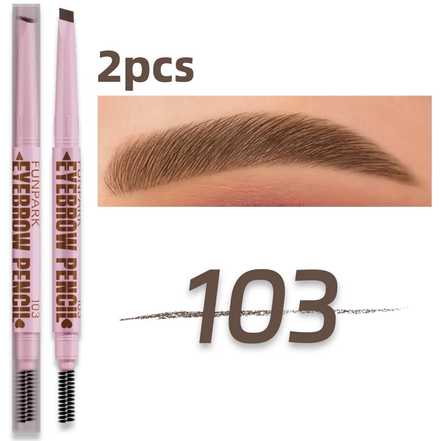 2-in-1 Waterproof Eyebrow Pen & Brush – Long-Lasting 5-Colour Brow Tattoo Pencil