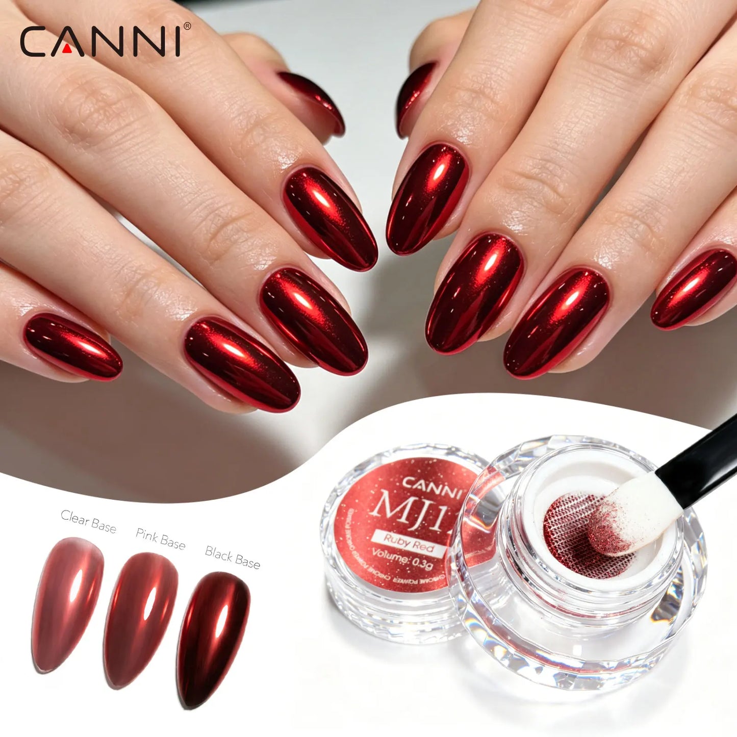 CANNI Mirror Chrome Nail Powder Aurora Effect Pearl Pigment Dust for UV Gel Nails Metallic Nail Art Decoration DIY Design
