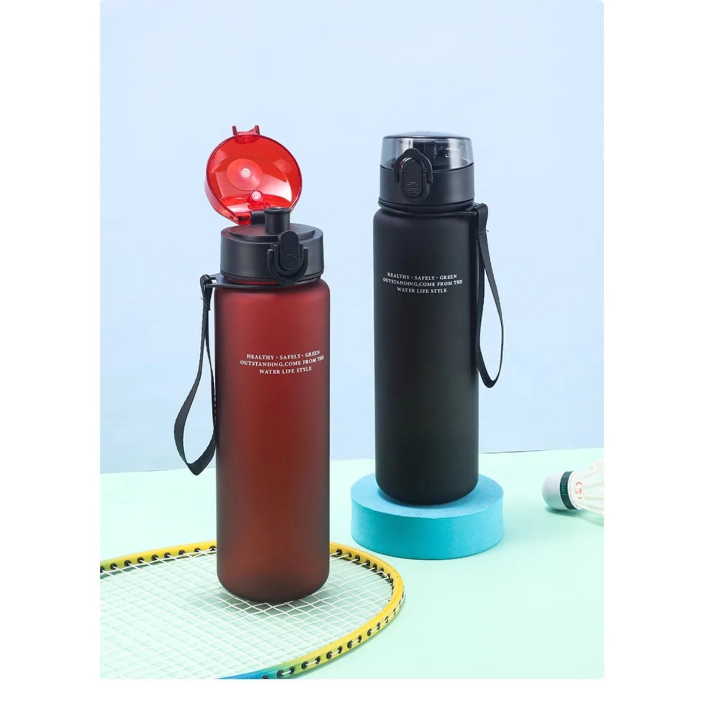 Leak-Proof BPA-Free Sports Water Bottle – 400ml & 560ml with Time Marker