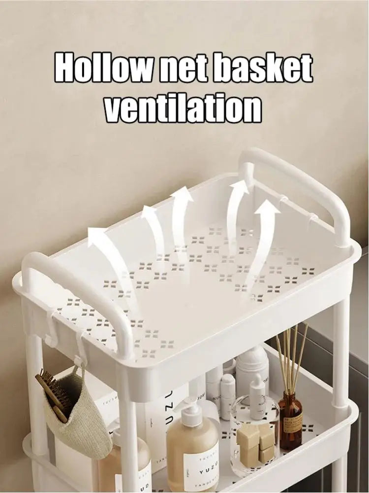Multi-functional Household Trolley Kitchen Organizer Cart With Wheels Multi-Layer Bathroom Shelves Household Snacks Storage Rack