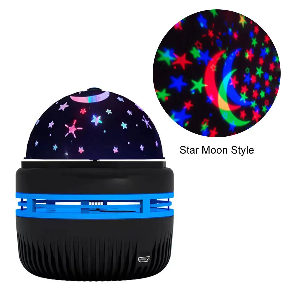 LED Starry Sky Projector – 360° Rotating USB Atmosphere Lamp for Bedroom & Events